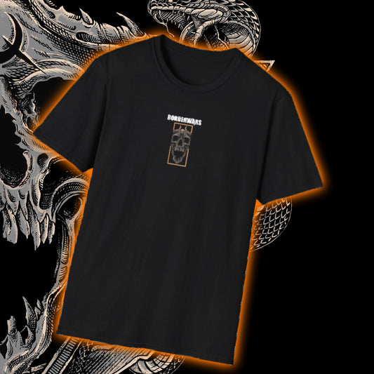 XMAS SPECIAL !!   BORDERWARS   "Deth Skull"  Badge Tshirt